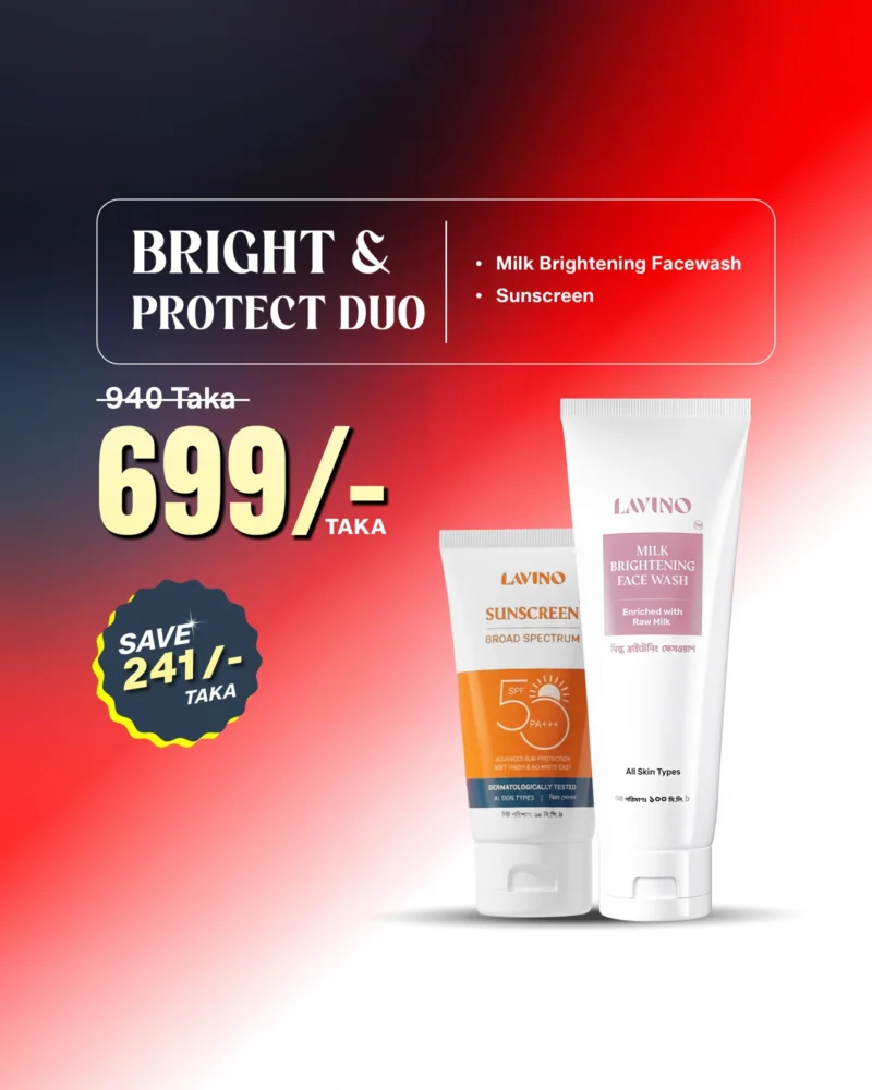 Bright & Protect Duo - Lavino Milk Brightening Facewash + Lavino Sunscreen